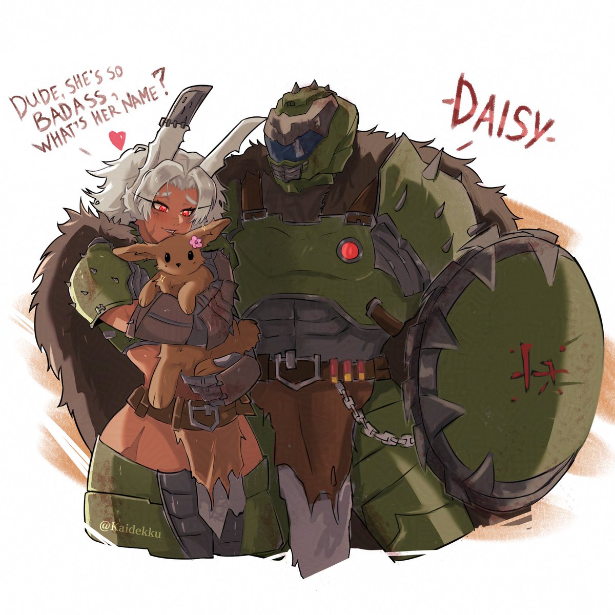 kaidekku's tweet photo. Two Cute Bunnies and Doomguy🐰
#Mirko #ミルコ #mha #DOOMTheDarkAges https://t.co/hnuirjNJYA