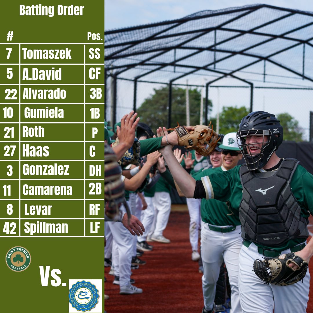 Starting lineup for today’s regional final matchup ☘️⚾️