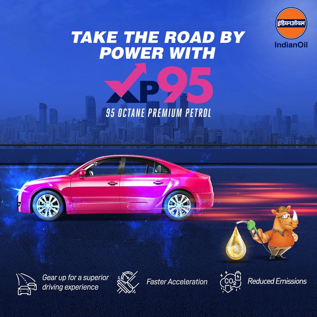 IndianOilcl's tweet image. Gear up for a superior driving experience with XP95! Enjoy faster acceleration and contribute to cleaner air with reduced emissions. Upgrade to #XP95 today! #IndianOil
