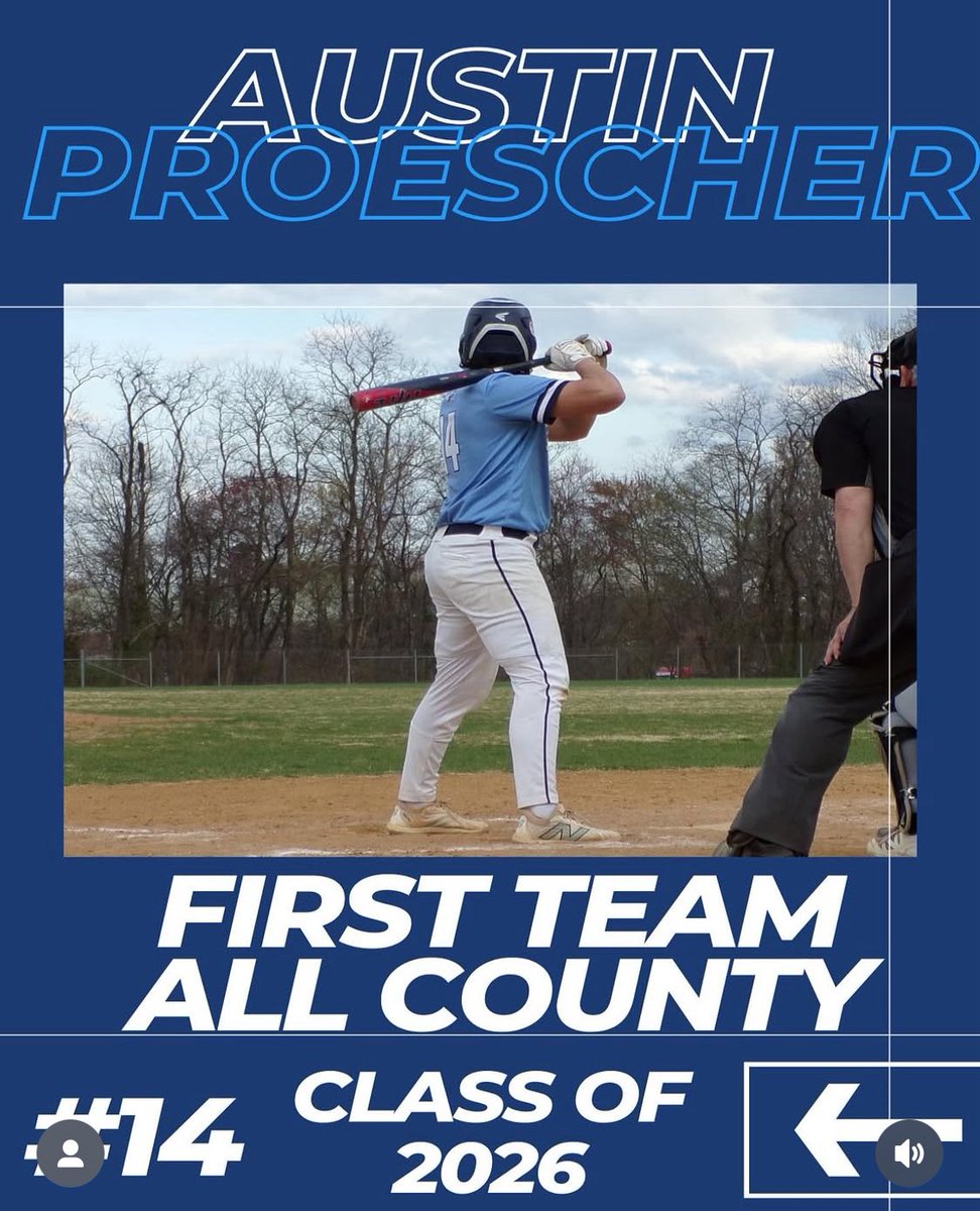 Congratulations to <a href="/AustinProescher/">Austin Proescher</a> for being selected to first team All-County!! 🦁⚾️