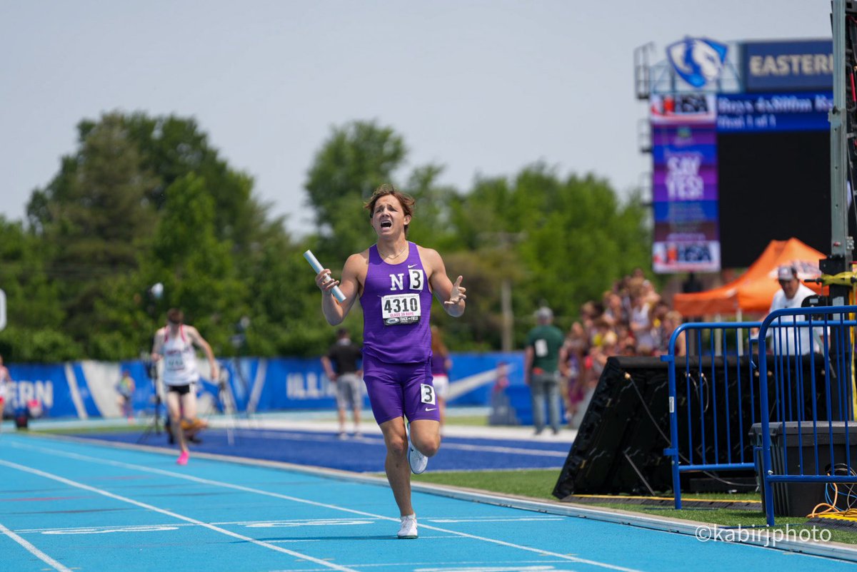 AND THERE IT GOESSSS…. The All-Class 4x800m is now held by Downers Grove North! They run 7:36.40 to take home the 3A crown!