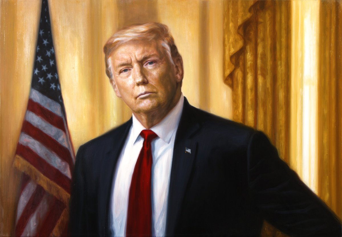 It’s striking that no such painting hangs in the National Portrait Gallery. I painted this uncommissioned work to honor our era’s most consequential president.