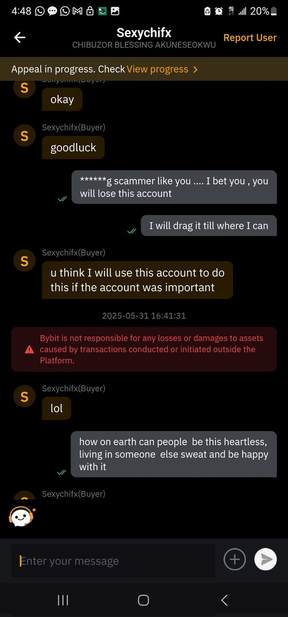 habiblyreviews's tweet photo. @Bybit_Official @BybitAfrica #CryptoScam #cryptop2p #crypto https://t.co/u5JzNZs26j
