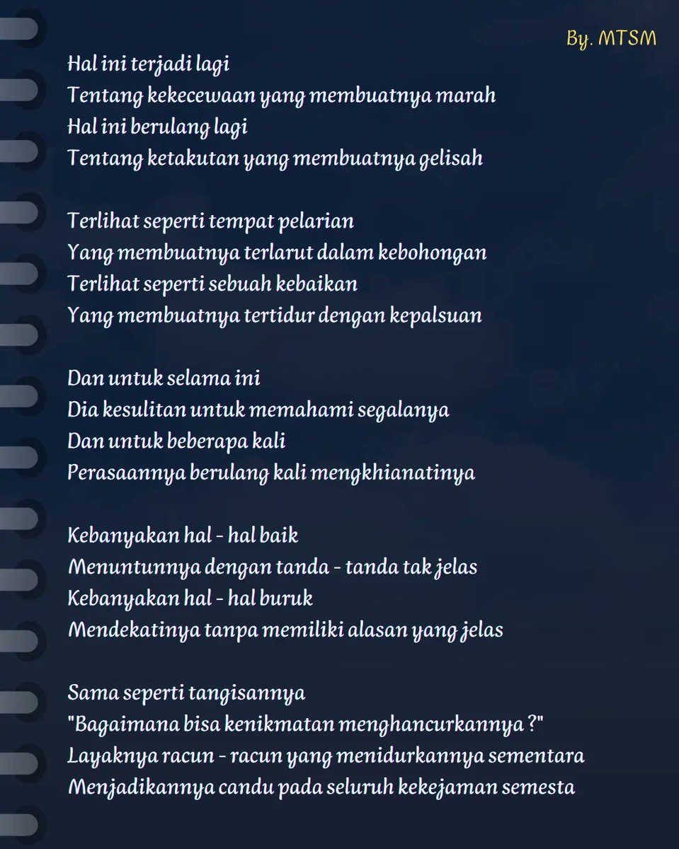 Thoyibuddin123's tweet photo. Aku turut bersedih atas apa yang kamu rasakan dan alami.

Mungkin aku tak bisa membantu banyak karena aku juga kesulitan dengan hidupku.

Namun, aku mohon padamu, jangan pernah melampiaskan seluruh kekecewaanmu dengan menyakiti dirimu ataupun orang lain.

#kesehatanmental #diary https://t.co/gXjJ4cxgvF