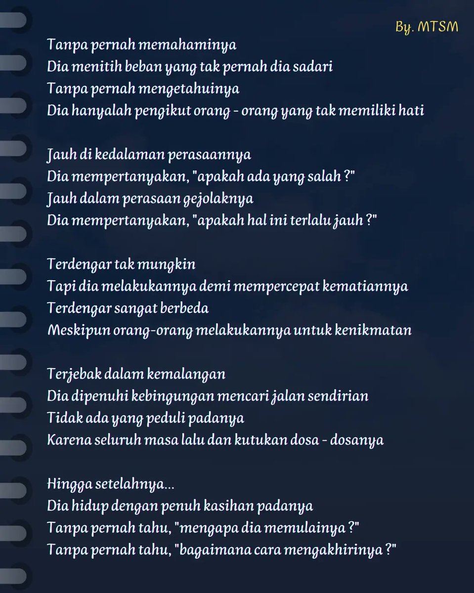 Thoyibuddin123's tweet photo. Aku turut bersedih atas apa yang kamu rasakan dan alami.

Mungkin aku tak bisa membantu banyak karena aku juga kesulitan dengan hidupku.

Namun, aku mohon padamu, jangan pernah melampiaskan seluruh kekecewaanmu dengan menyakiti dirimu ataupun orang lain.

#kesehatanmental #diary https://t.co/gXjJ4cxgvF