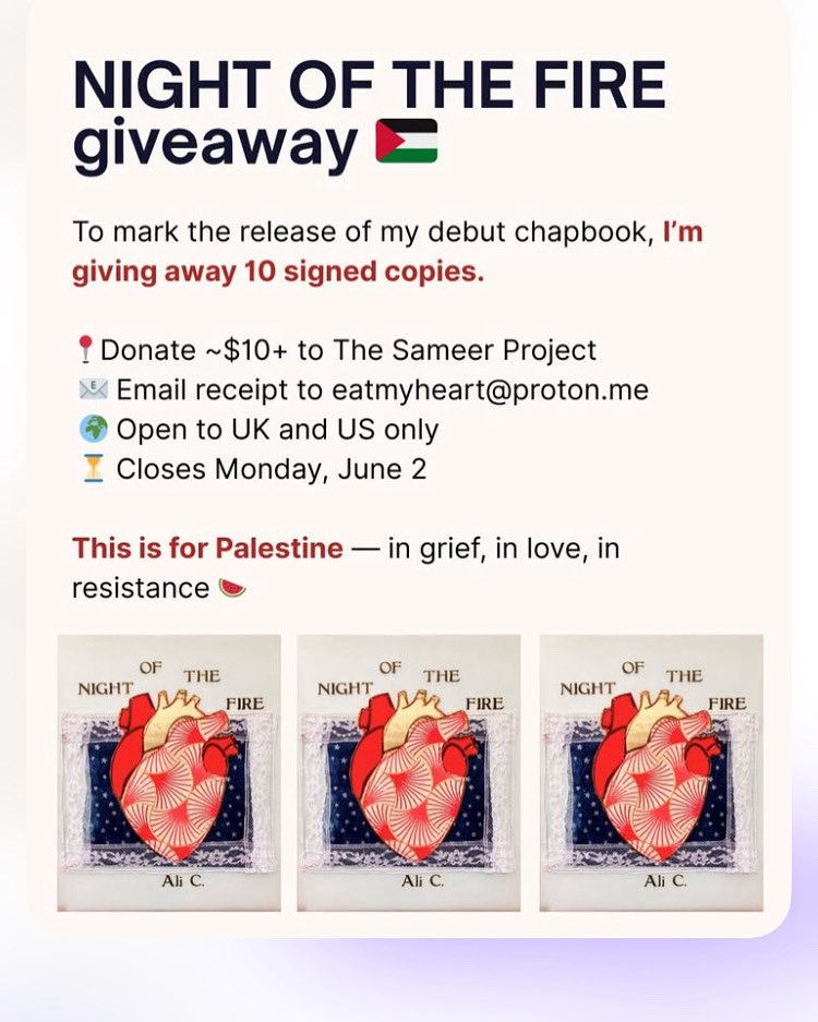 We have 6 copies still available!  Donate to The Sameer Project and get a free book!  <a href="/alicxyz/">Ali</a>