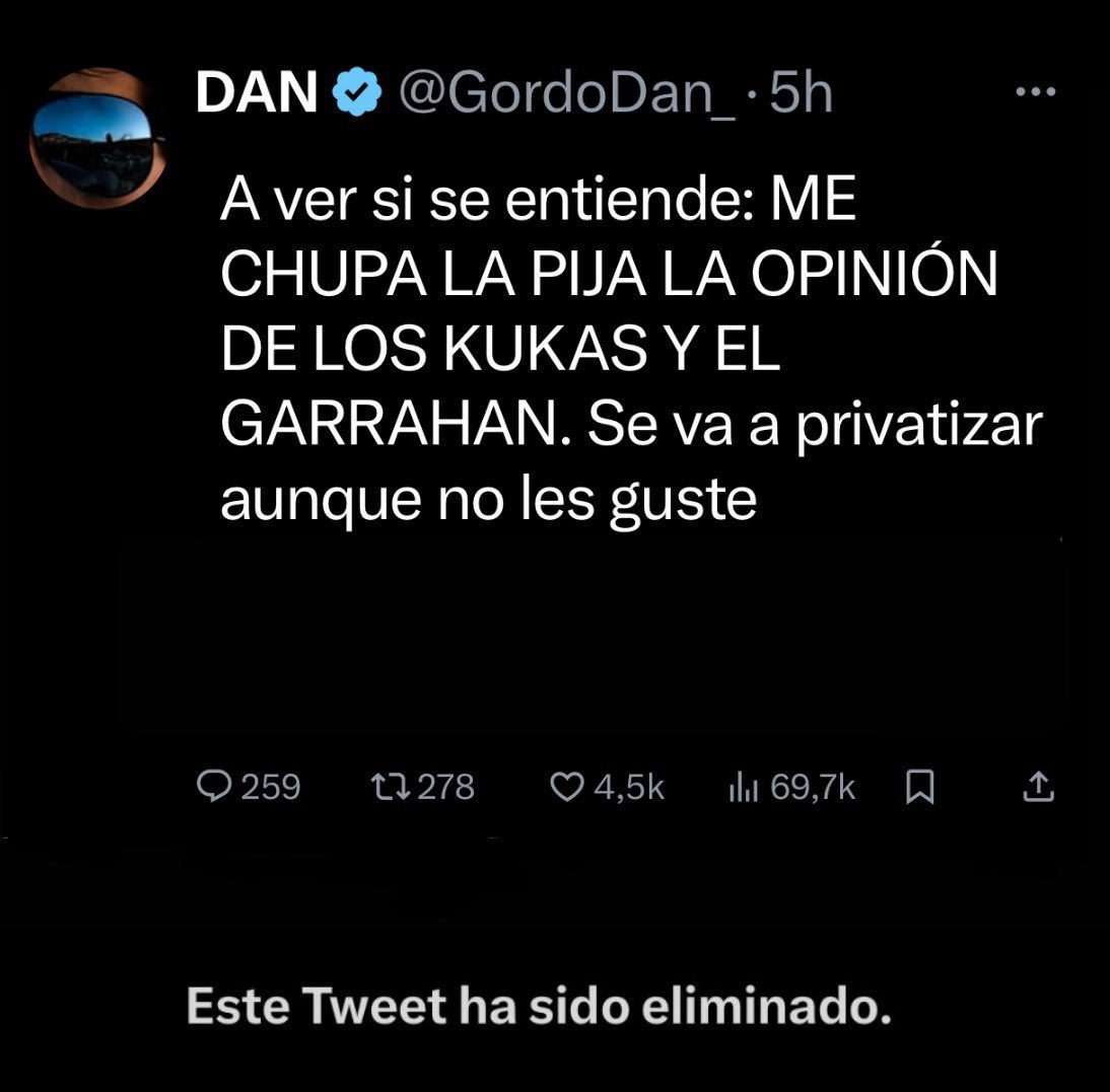 “BORRÁ ESTO PELOTUDO”

Por este tweet del referente libertario que tuvo que eliminar.