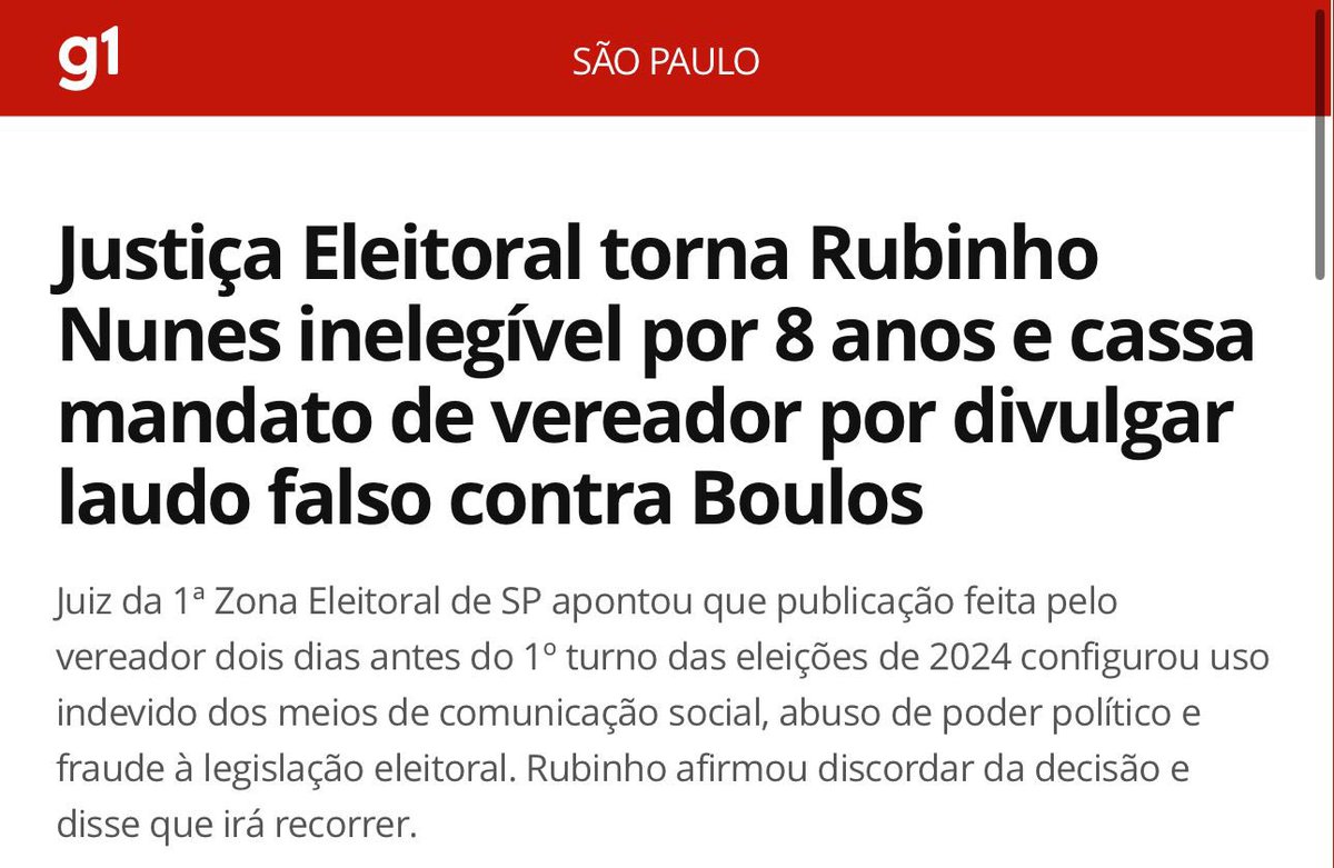 A esquerda pode mentir à vontade, espalhar dossiê falso, atacar adversários e tudo é “liberdade de expressão”. Agora, quando é um conservador, cassam o mandato e declaram inelegível! Isso é ditadura do judiciário, é perseguição política! Vergonha!