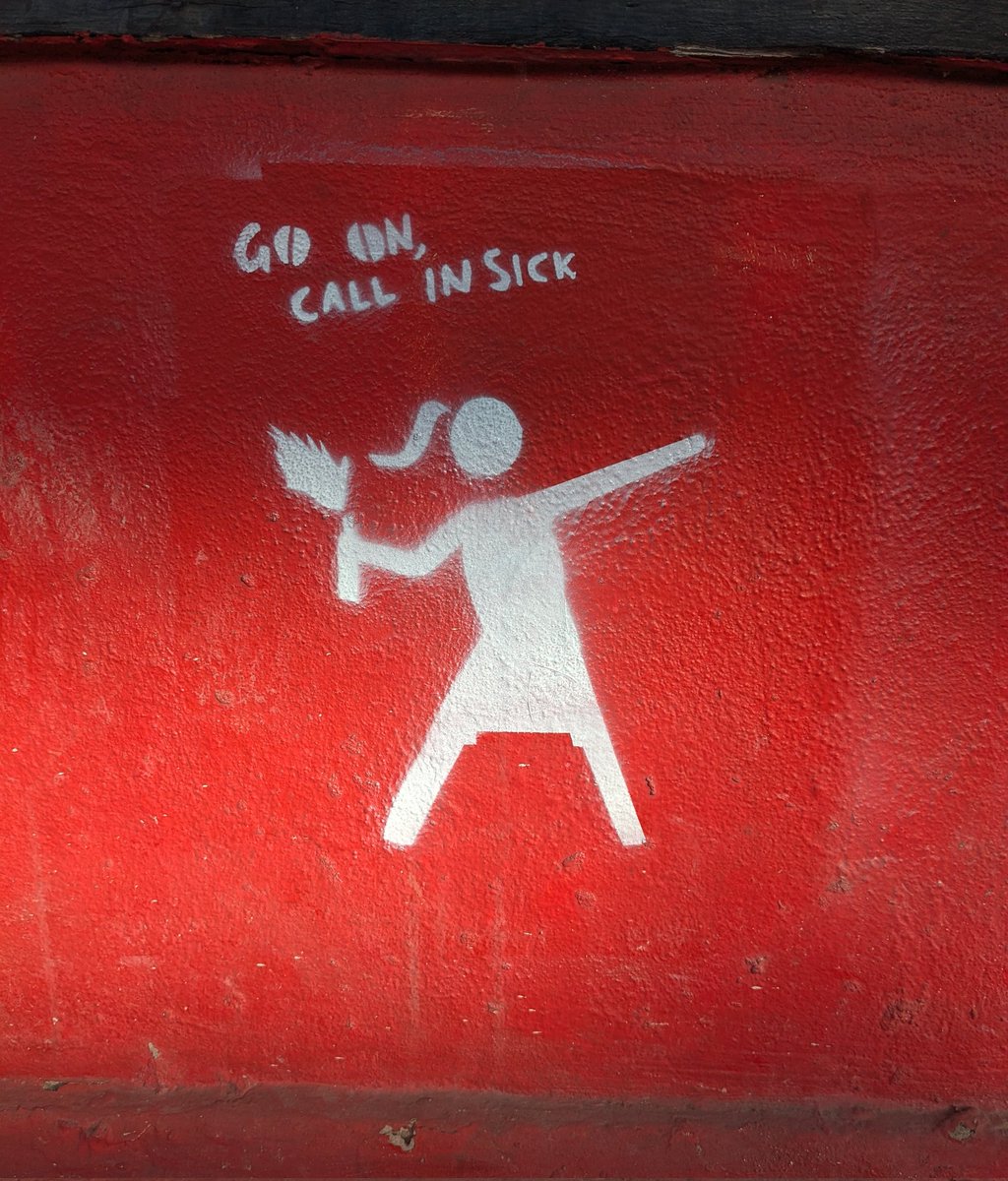 "Go on, call in sick!"
Stencil seen in Sydney