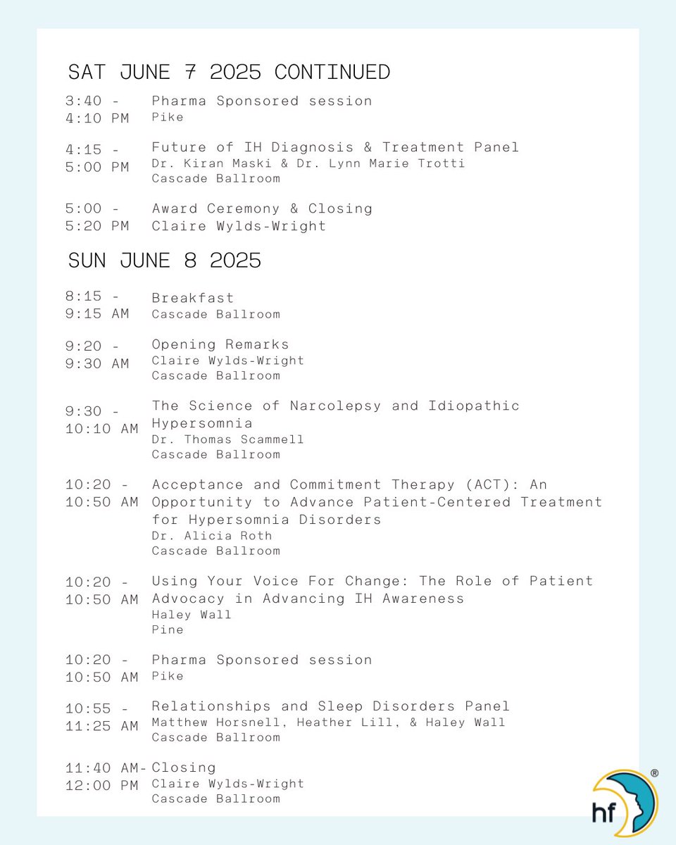 HypersomniaNews's tweet photo. There is still time to register for #BeyondSleepy Conference. You can join us from the comfort of your home by attending the conference virtually! 🏡

Preview the schedule below.

⁠
🔗 REGISTER - https://t.co/XGPeOYdf8A⁠⁠ or click the link in our bio.⁠ https://t.co/vAh2BenmHv