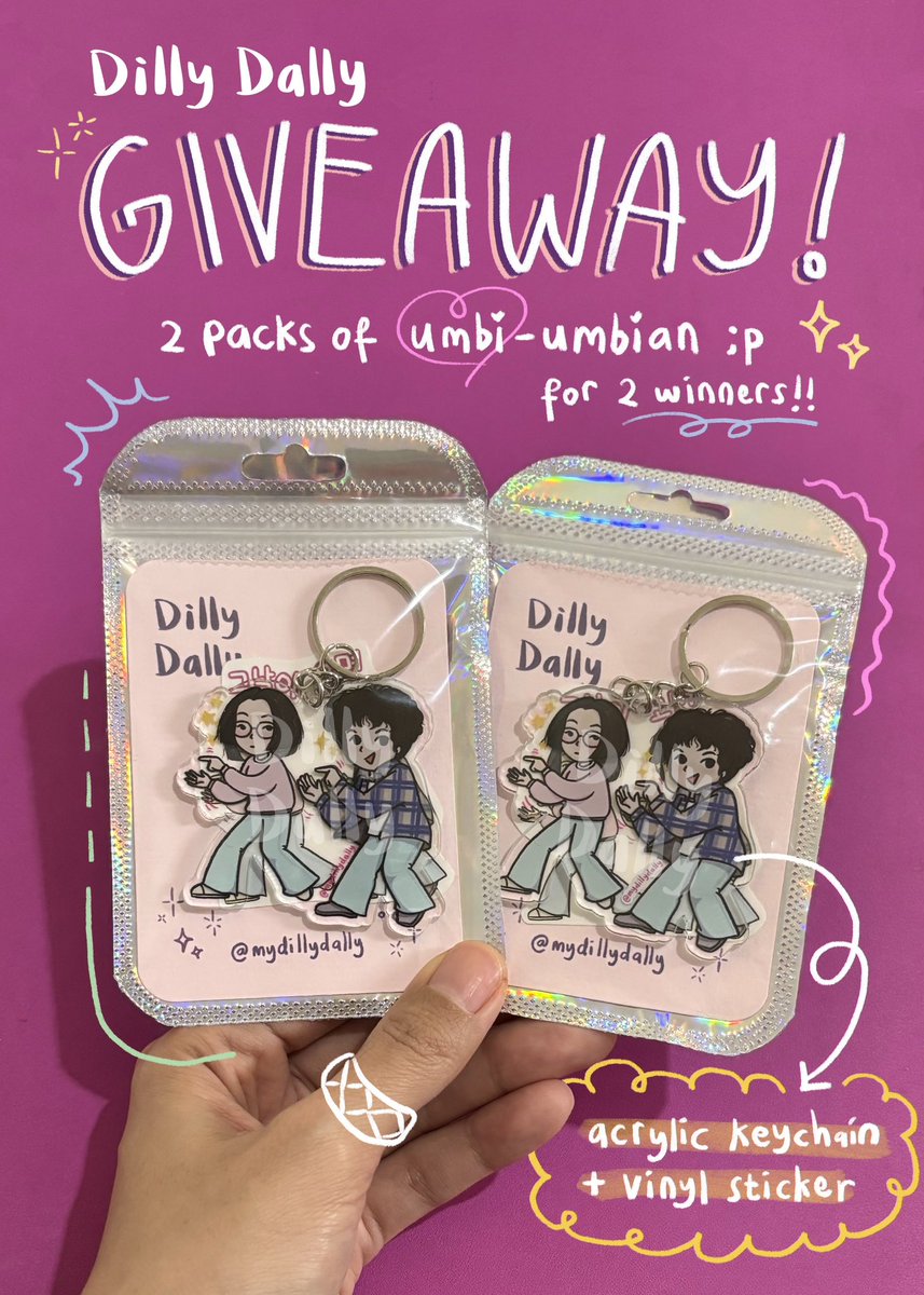 mydillydally's tweet photo. ✨Dilly Dally #giveaway !✨

Halohalo semuaaaa, aku mau #GA dua paket #umbi-umbian (ㅋㅋ😜) buat dua orang nihh, masing2 bakal dapet 1 keychain &amp; 1 sticker umjay sabi! 🥰

Syaratnya gampil ada di foto terlampir~
Good luck! 🍀🤞🏻🩵
#ResidentPlaybook https://t.co/tNSa5G8IQj