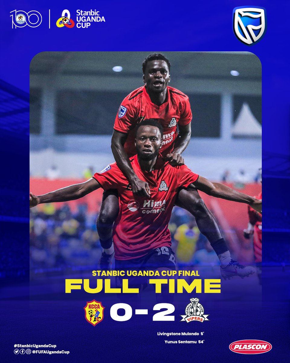 Stanbic Uganda Cup Final 2024/2025

Full-Time! KCCA FC 0-2 Vipers SC 

#StanbicUgandaCup | #51stEdition