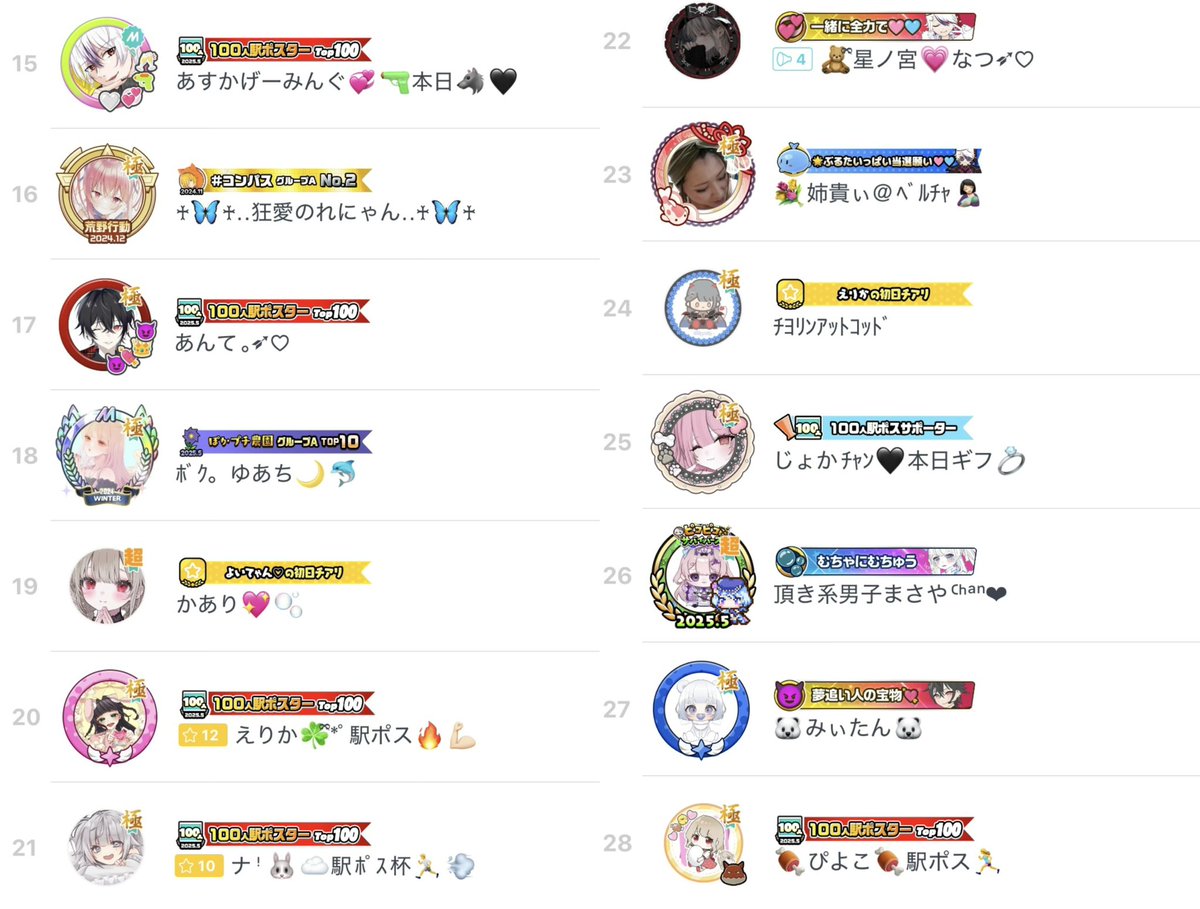 4/23～5/22のチアリのツイートが
しているつもりが出来ていなかったので、
5月のとまとめてツイートします🙇
チアリ38名様！
沢山応援していただきありがと🥲
5月は配信があまり出来ていなかったことが
多かったので、少しずつ配信を
増やして行くので、めろんについてきて🫶
みんな大好きだよー🥰