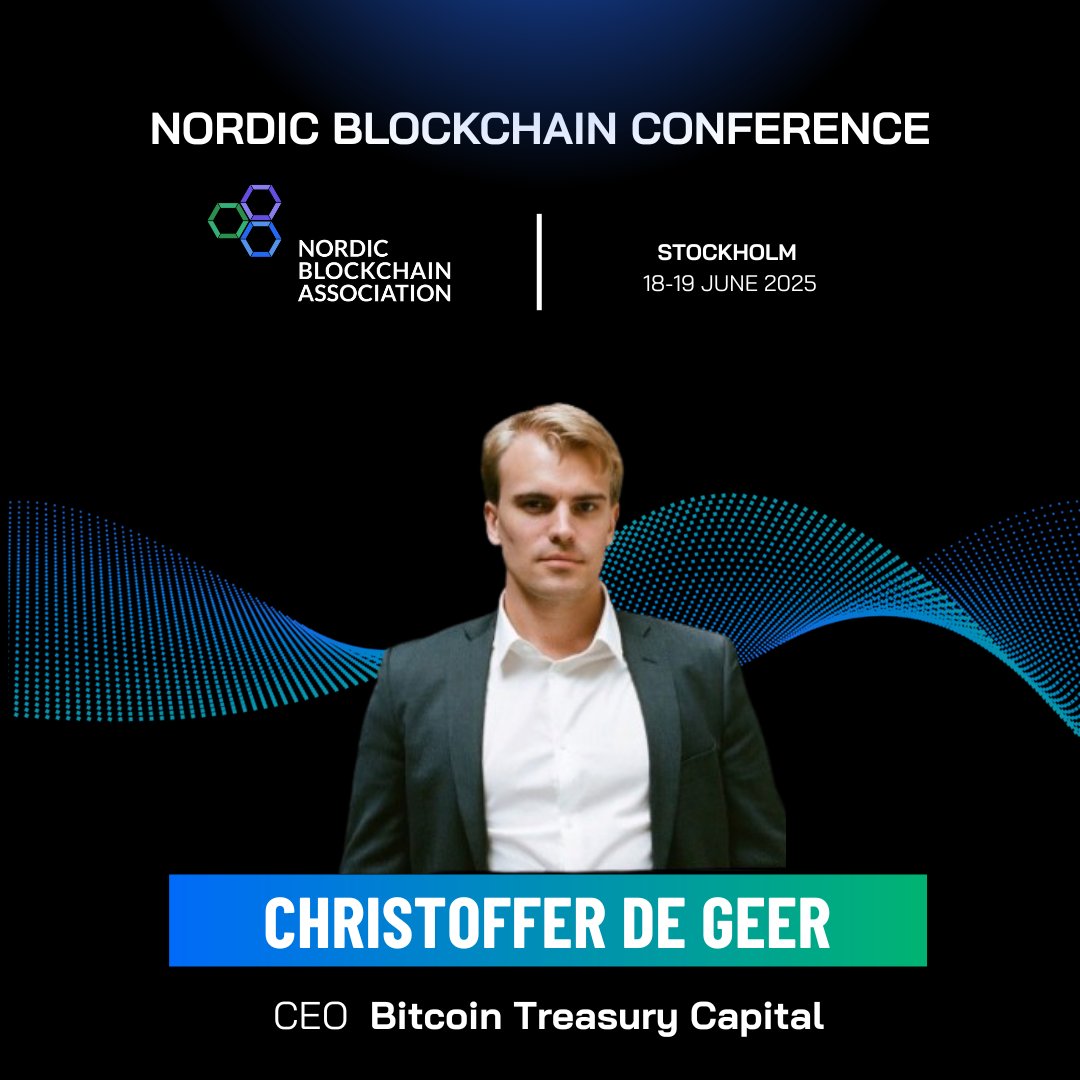 ✨ Speaker Announcement ✨ We are excited to welcome Christoffer De Geer  (@ChristofferDG), CEO of @BitcoinTCAB, to the Nordic Blockchain Conference  2025. With a deep understanding of cryptocurrency markets and blockchain,  Christoffer