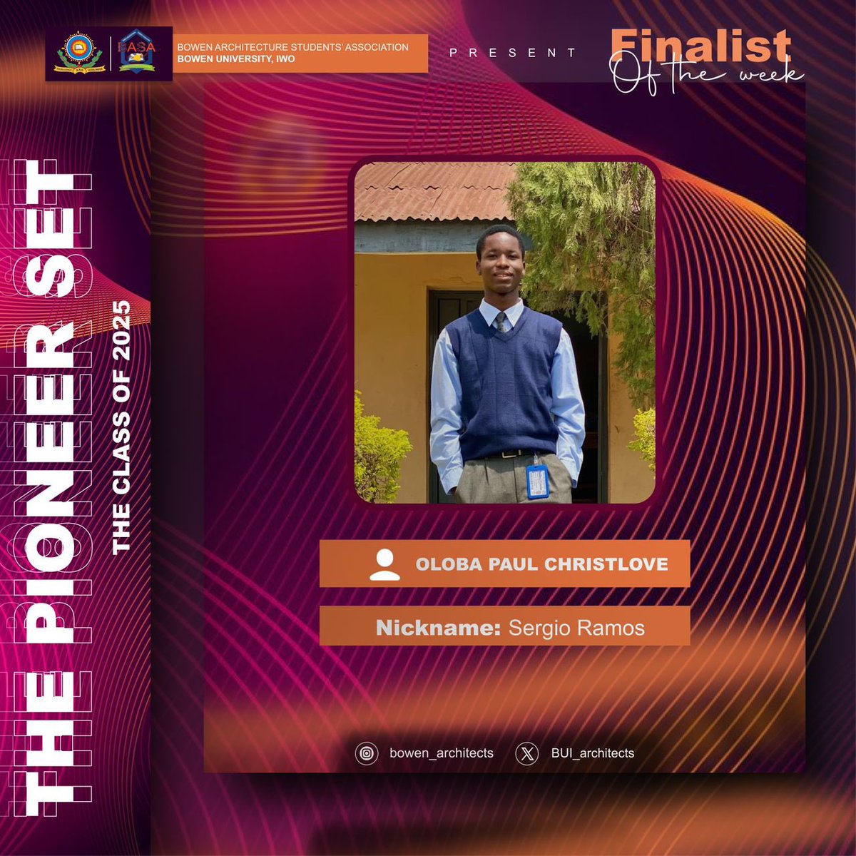 BUI_architects's tweet photo. Meet our finalists for the week, Favour and Paul!🎉 https://t.co/d6PiPcW9pr