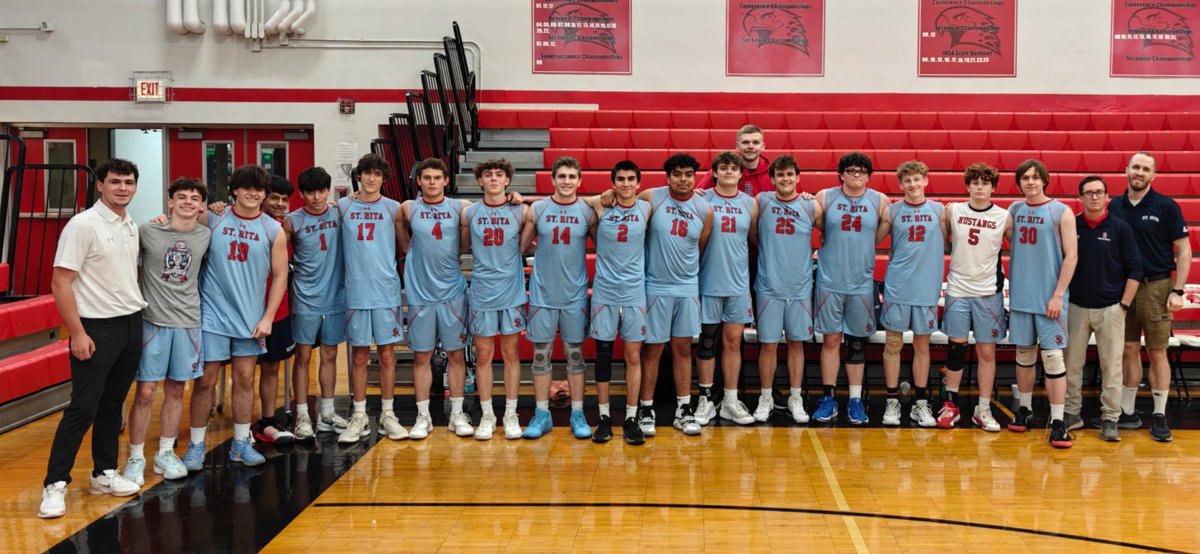 🏐 The St. Rita Volleyball Spiking Mustangs gave it their all in the Regional Finals but came up short against #1 ranked Marist. Proud of our team's heart, hustle, and growth. Thank you to everyone who supported us along the way — on and off the court. 💙🐴  #StRitaVolleyball