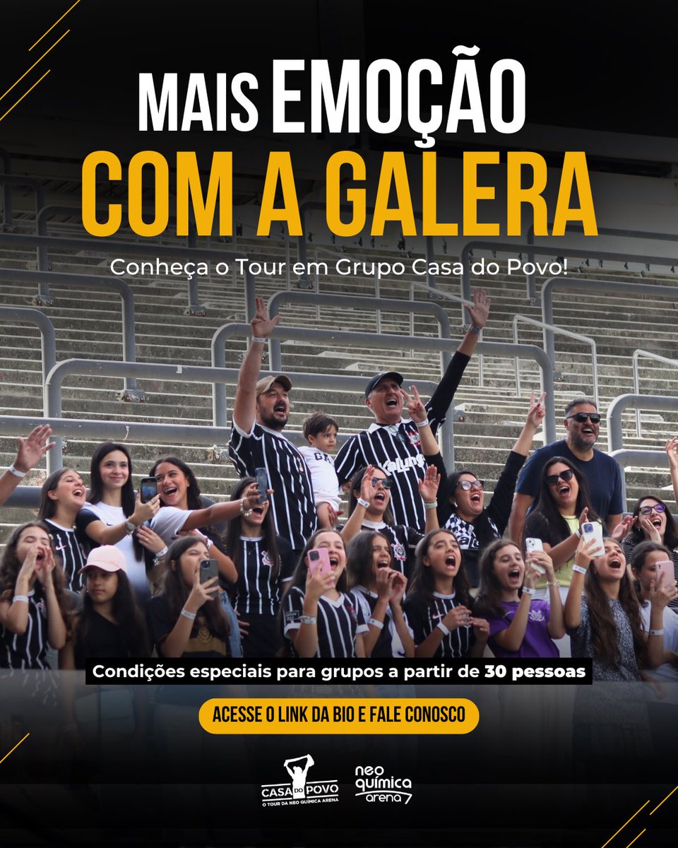 Chama a galera e vem viver uma experiência inesquecível no coração da Fiel! 😍⚽️

Acesse tourcasadopovo.com.br e saiba mais!