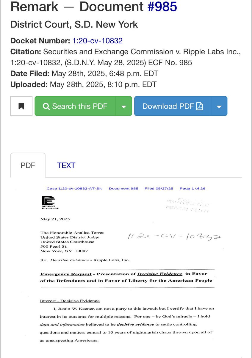 ⚠️ RIPPLE VS SEC: 

ON JUNE 16, #XRP HOLDERS MUST MONITOR A CRUCIAL DATE: 

THIS IS THE DEADLINE FOR THE SEC TO SUBMIT A STATUS UPDATE TO THE COURT OF APPEALS, WHICH HAS BEEN SET AT 60 DAYS! ⏳

timestabloid.com/ripple-vs-sec-…