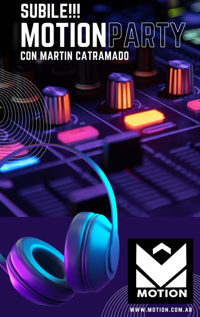 Este sabado 23:59 hs especial 'Motion Party'. Quien se sube???. Sumate a traves de motion.com.ar (radio online las 24 hs con mi musica)