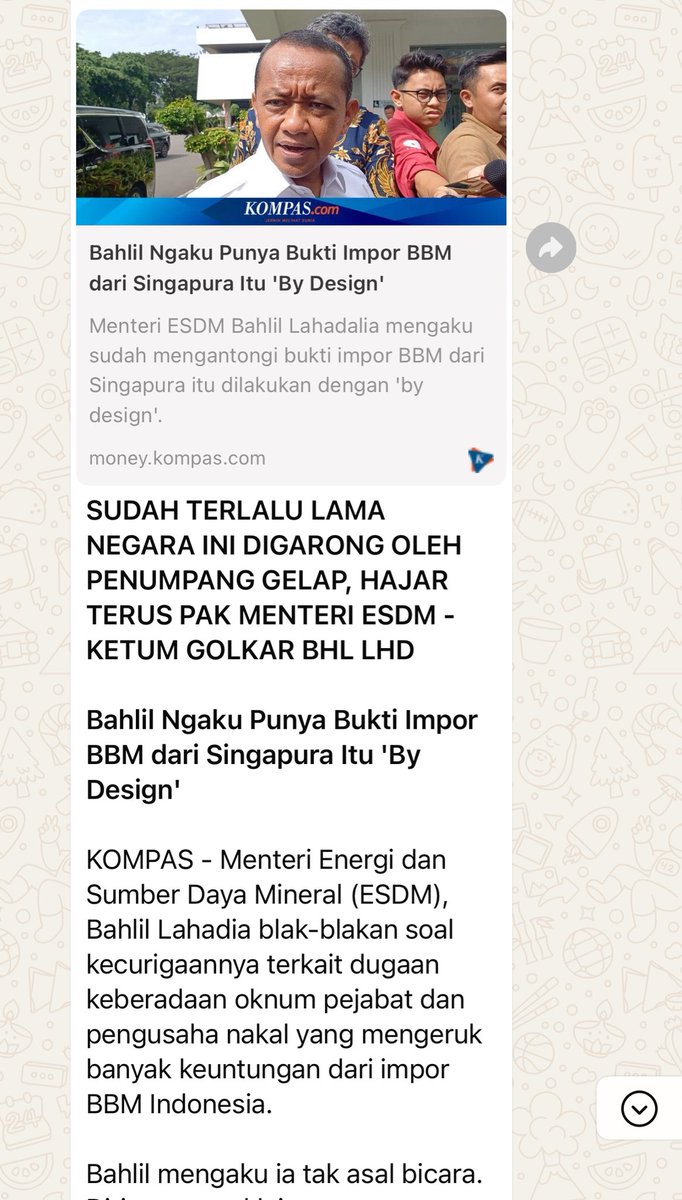 Sejenak lewat yang ini. Mohon dukungan teman-teman utk dorong dan mendukung Menteri Bahlil Lahadalia ESDM) Waktunya buka aja pak kejahatan yang merugikan negara. Teman2 setuju ya!.#ManyalaKaka