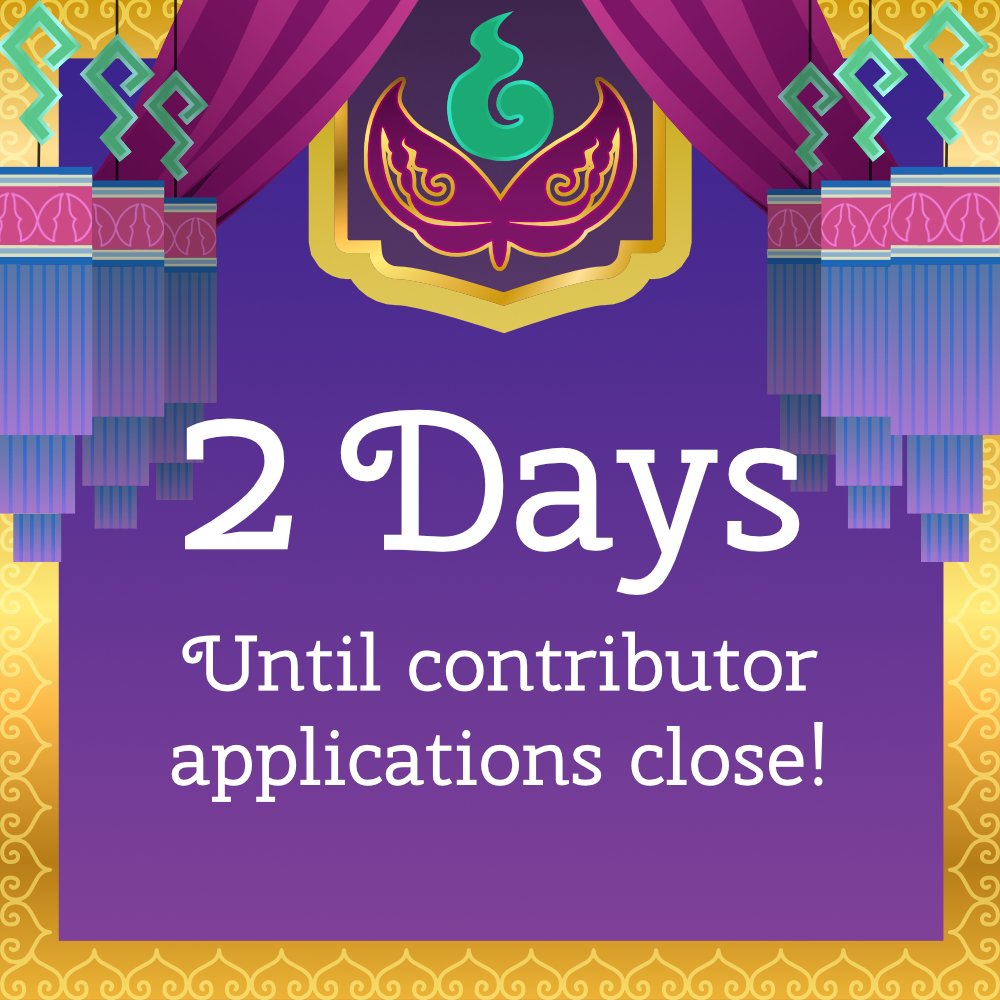 aa6zine's tweet image. 🔥🐉2 DAYS🦋🔥

Our Contributor Applications close TOMORROW! Apply while you still can!

Page Artists 🔥 forms.gle/J4oo9ZcmzsP6SF…

Merch Artists 🔥 forms.gle/bcA2VbvpKZkBoN…

Writers 🔥 forms.gle/bwuZ75tRrKQjPj…

#fanzine #pwaa