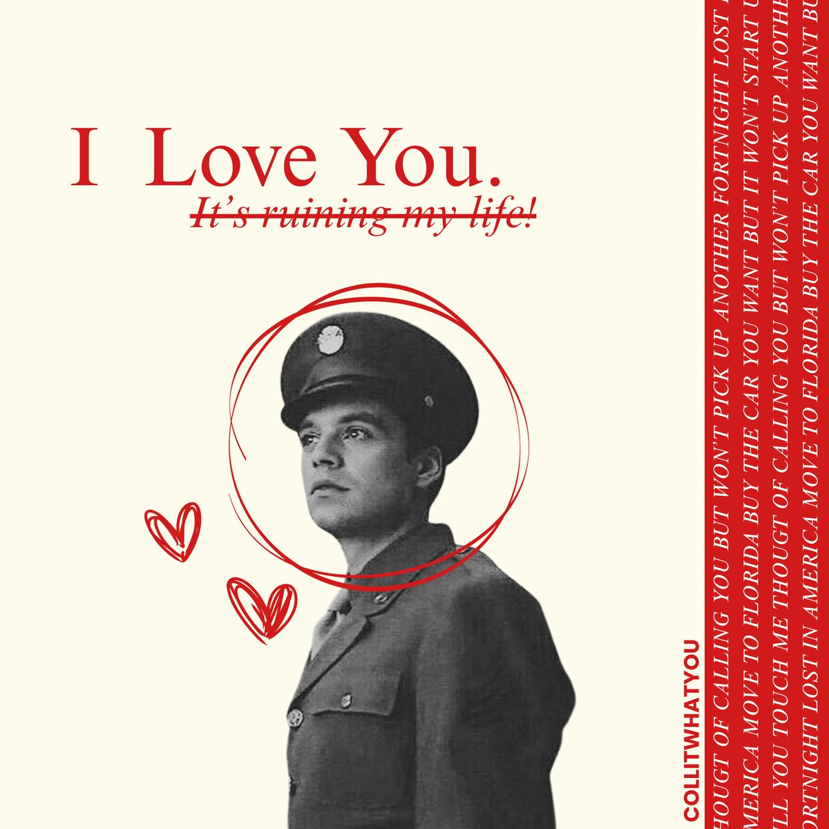 i love you, it’s ruining my life!

bucky barnes x fortnight. made by me for you :)
