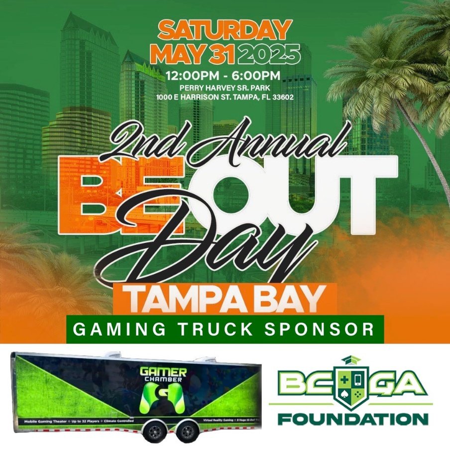 bcgausa's tweet photo. BCGA Foundation is excited to support the 2nd Annual Be Out Day in Tampa Bay, FL🧡💚!! Come join us today for a day of gaming and fun under the sun!!

#beoutday #rattlers #famu #bcgaf #tampabay #gaming https://t.co/bbZOZRwZEw