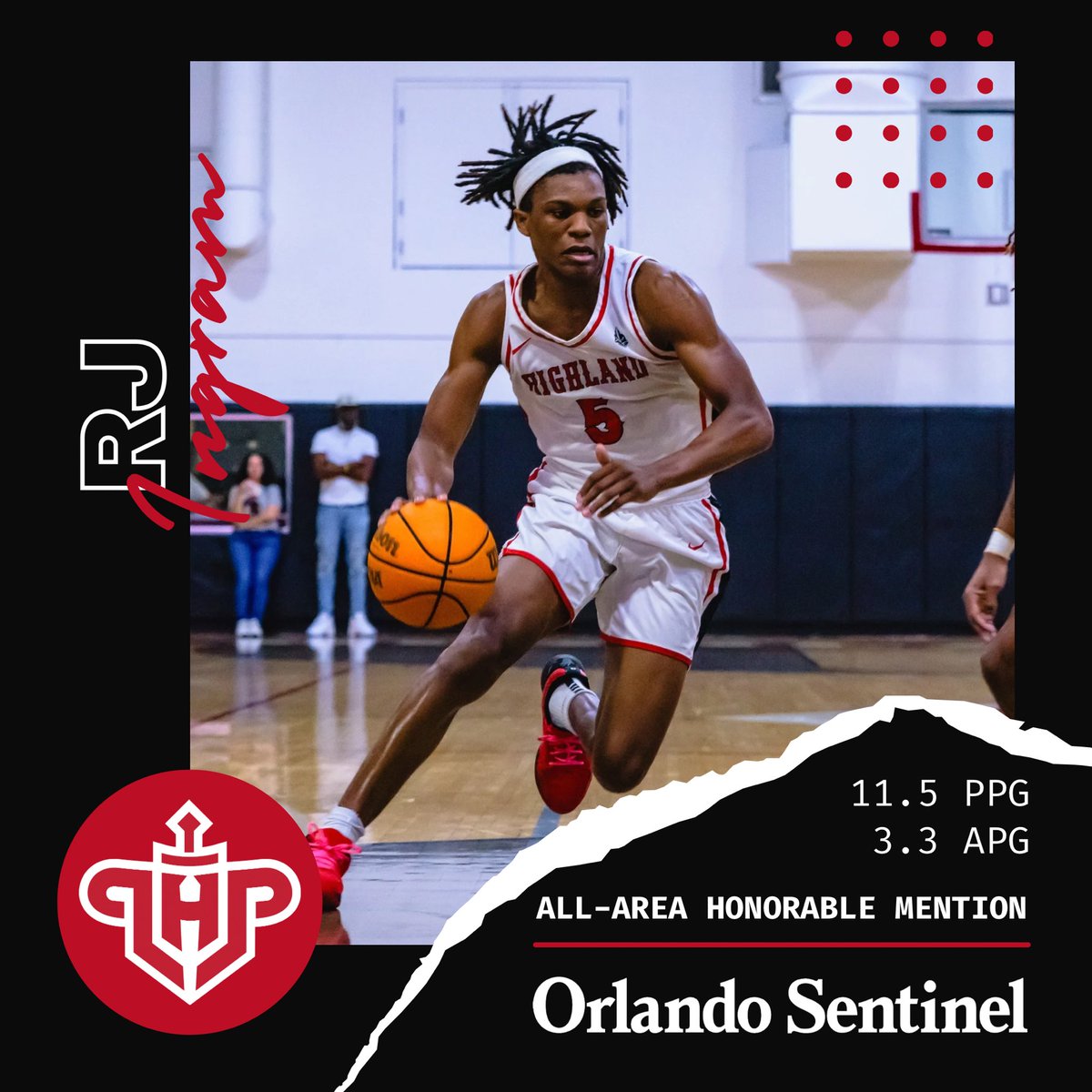 Congrats to Junior RJ Ingram for being named to the <a href="/orlandosentinel/">Orlando Sentinel</a> All-Area Honorable Mention! Proud of you <a href="/Rtrae3/">Rj Ingram</a>! ⚔️🏀#TGHT #WE