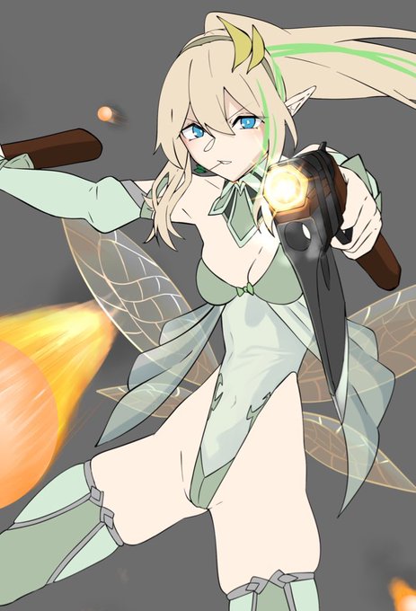 #今月描いた絵を晒そう 
ショットガンエルフちゃん全体はシャドバン開けてからあげますぅー
pixivには投稿しておこうかな! 