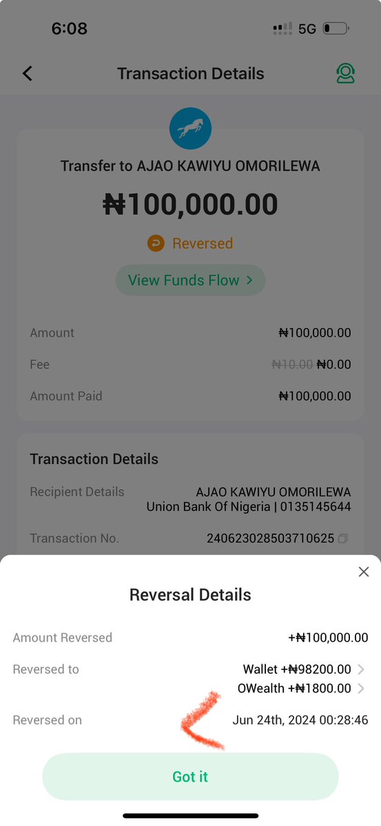 honorable_fx's tweet photo. @OPay_NG I got a receipt saying I was refunded on 24th and 25th June last year 
And suddenly this month I got debited and till now opay refuse to send my money back https://t.co/RH8AFspqsR