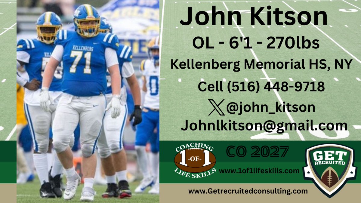 Get Recruited (@get__recruited) on Twitter photo John Kitson - CO 2027 - OL/DL - 6'1, 270lbs - Tough, strong, physical, & quick. Kellenberg Memorial HS, NY. Player Info: x.com/john_kitson @1of1lifeskills <a href="/john_kitson/">John Kitson</a> <a href="/Albright_FBall/">Albright Football</a> <a href="/AlverniaFB/">Alvernia Football</a> <a href="/Widener_FB/">Widener Football</a> <a href="/LVCFootball/">LVC Football</a> <a href="/KingsCollegeFB/">King's Football π</a> <a href="/DVUfootball/">Delaware Valley University Football</a> <a href="/WarriorsFBall/">Lycoming Football</a> <a href="/GburgFB/">Gettysburg College Football</a> John Kitson - CO 2027 - OL/DL - 6'1, 270lbs - Tough, strong, physical, & quick. Kellenberg Memorial HS, NY. Player Info: x.com/john_kitson @1of1lifeskills <a href="/john_kitson/">John Kitson</a> <a href="/Albright_FBall/">Albright Football</a> <a href="/AlverniaFB/">Alvernia Football</a> <a href="/Widener_FB/">Widener Football</a> <a href="/LVCFootball/">LVC Football</a> <a href="/KingsCollegeFB/">King's Football π</a> <a href="/DVUfootball/">Delaware Valley University Football</a> <a href="/WarriorsFBall/">Lycoming Football</a> <a href="/GburgFB/">Gettysburg College Football</a>