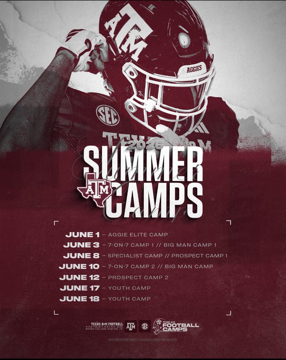 Wyatt Powers (@wyattpowers2029) on Twitter photo I will be <a href="/AggieFootball/">Texas A&M Football</a> on 6/3! Look forward to competing! #GigEm
<a href="/Coach_Fuller/">Mike Fuller</a> <a href="/elvisgallegos31/">Elvis Gallegos</a> <a href="/brian_g_blair/">Brian Blair</a> <a href="/GFCSfootball/">FCS Football</a> #LFND I will be <a href="/AggieFootball/">Texas A&M Football</a> on 6/3! Look forward to competing! #GigEm
<a href="/Coach_Fuller/">Mike Fuller</a> <a href="/elvisgallegos31/">Elvis Gallegos</a> <a href="/brian_g_blair/">Brian Blair</a> <a href="/GFCSfootball/">FCS Football</a> #LFND