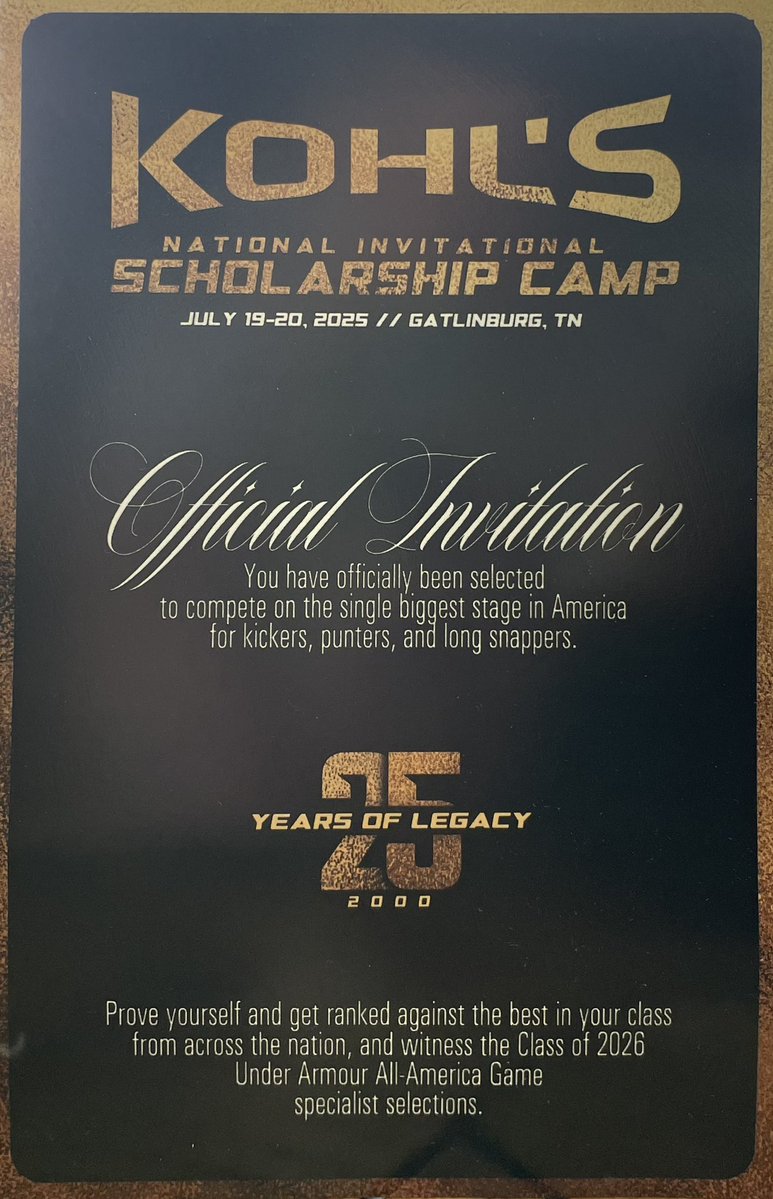 Brady Volz (@bradyvolzls) on Twitter photo Blessed to be invited to the <a href="/KohlsSnapping/">Kohl's Snapping Camps</a> national invitational camp this summer. Excited to compete with the best! Thank you <a href="/Coach_Casper/">Coach Casey Casper</a> for the opportunity.
<a href="/KohlsHighlights/">Kicking, Punting, Long Snapping Highlights</a> <a href="/TriWestFootball/">Tri-West Football</a> Blessed to be invited to the <a href="/KohlsSnapping/">Kohl's Snapping Camps</a> national invitational camp this summer. Excited to compete with the best! Thank you <a href="/Coach_Casper/">Coach Casey Casper</a> for the opportunity.
<a href="/KohlsHighlights/">Kicking, Punting, Long Snapping Highlights</a> <a href="/TriWestFootball/">Tri-West Football</a>