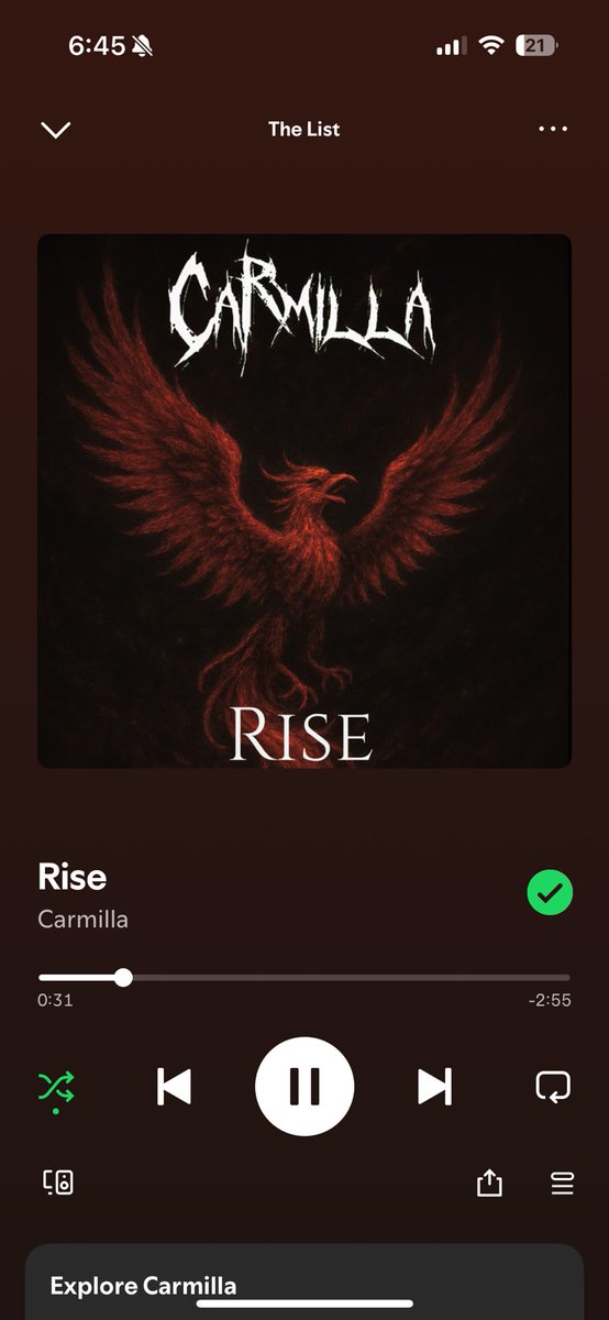 Twelve Years Today π¨π¦ (@twelveyearsband) on Twitter photo #NowPlaying on #TheList
Rise by <a href="/CarmillaBand/">Carmilla Official</a>
#Carmilla
open.spotify.com/track/2YH8ChOF⦠#NowPlaying on #TheList
Rise by <a href="/CarmillaBand/">Carmilla Official</a>
#Carmilla
open.spotify.com/track/2YH8ChOFβ¦