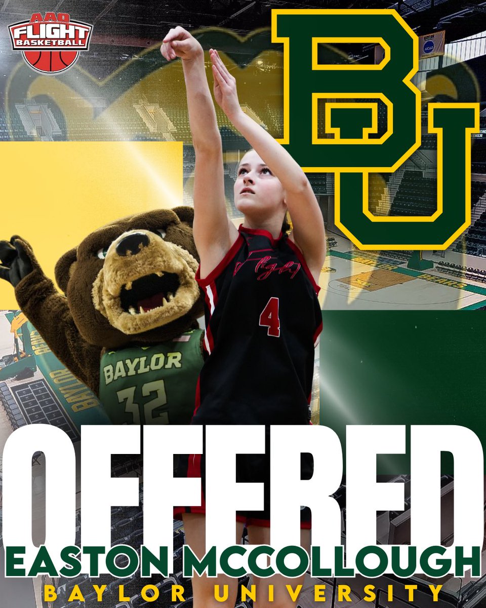 AAO Flight Girls Basketball (@flightaaogbb) on Twitter photo Congratulations to 2028 G <a href="/E_McCollough4/">Easton McCollough</a> on her offer from <a href="/BaylorWBB/">Baylor Women's Basketball</a> !
#FlyWithUs #DevelopmentU Congratulations to 2028 G <a href="/E_McCollough4/">Easton McCollough</a> on her offer from <a href="/BaylorWBB/">Baylor Women's Basketball</a> !
#FlyWithUs #DevelopmentU