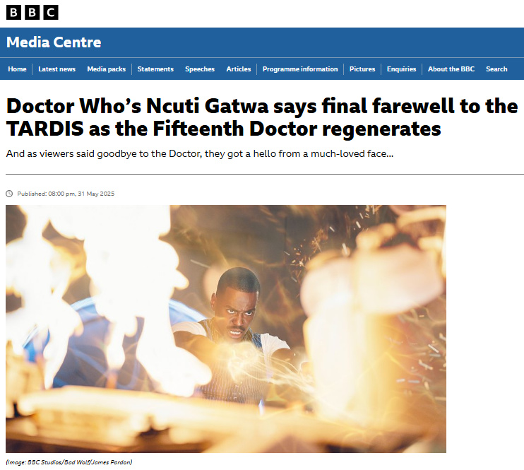 MrTARDIS (@trilbeereviews) on Twitter photo In October 2024, Ncuti Gatwa was on 'The Graham Norton Show' saying he was going to be filming another series of DW next year.
In June 2025, he officially leaves the show and regenerates.
This was never the plan. What a shame. He deserved so much better. In October 2024, Ncuti Gatwa was on 'The Graham Norton Show' saying he was going to be filming another series of DW next year.
In June 2025, he officially leaves the show and regenerates.
This was never the plan. What a shame. He deserved so much better.