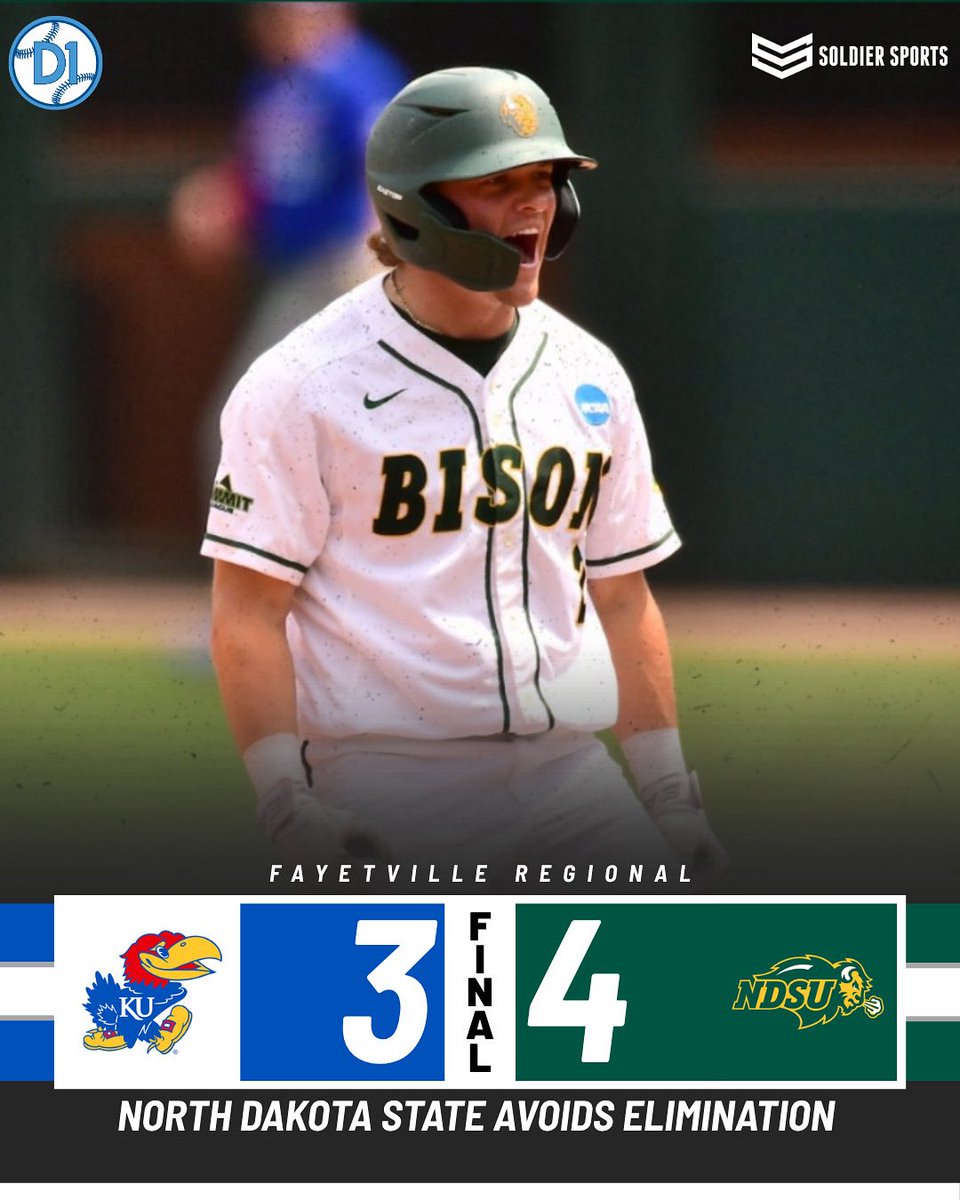 Mid-Majors on D1Baseball (@midmajors_d1) on Twitter photo ๐๐๐ฆ๐ข๐ก ๐ฆ๐ง๐๐ ๐ฃ๐๐๐ ๐๐ก ๐๐๐ฌ๐๐ง๐ง๐๐ฉ๐๐๐๐ ๐ฆฌ
NDSU takes down #25 Kansas in a stunner!
๐ค <a href="/soldier_sports/">SOLDIER SPORTS</a> ๐๐๐ฆ๐ข๐ก ๐ฆ๐ง๐๐ ๐ฃ๐๐๐ ๐๐ก ๐๐๐ฌ๐๐ง๐ง๐๐ฉ๐๐๐๐ ๐ฆฌ
NDSU takes down #25 Kansas in a stunner!
๐ค <a href="/soldier_sports/">SOLDIER SPORTS</a>