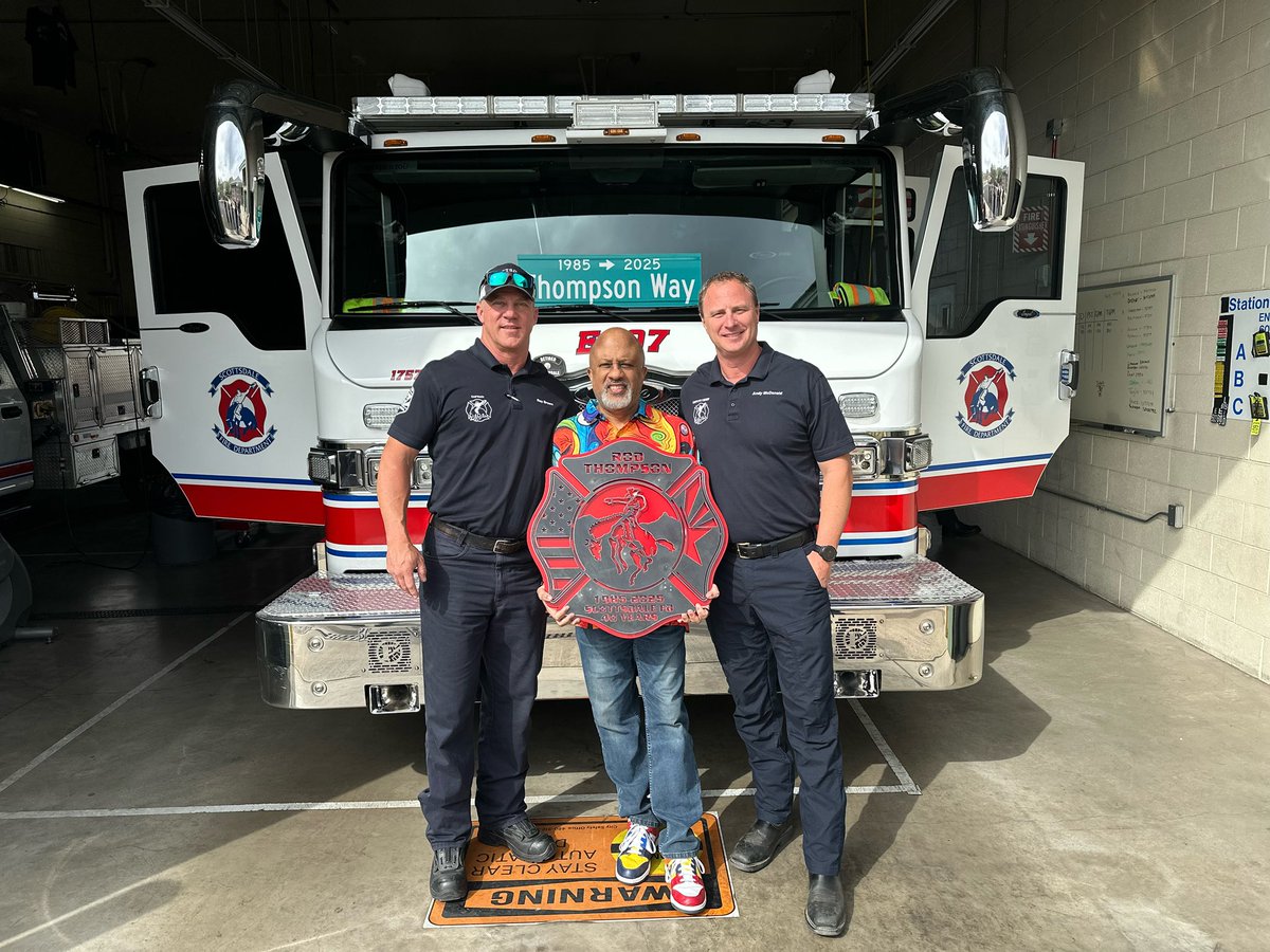 ScottsdaleFire's tweet image. Honoring Decades of Dedication
Please join us in celebrating the remarkable career of Firefighter Rod Thompson, who is retiring after an extraordinary 40 years of service. Wishing you a retirement filled with joy, good health, and well-deserved rest. Congratulations, Rod!