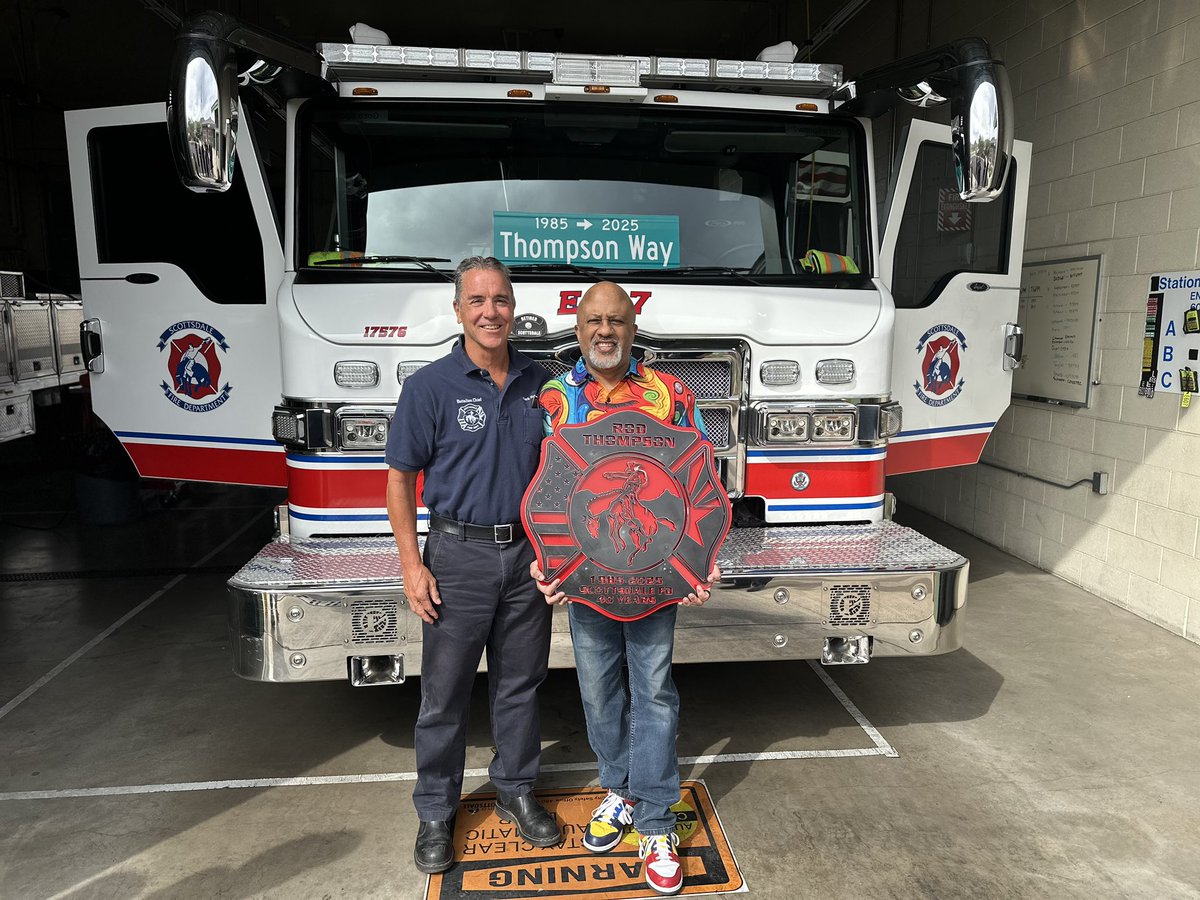 ScottsdaleFire's tweet image. Honoring Decades of Dedication
Please join us in celebrating the remarkable career of Firefighter Rod Thompson, who is retiring after an extraordinary 40 years of service. Wishing you a retirement filled with joy, good health, and well-deserved rest. Congratulations, Rod!