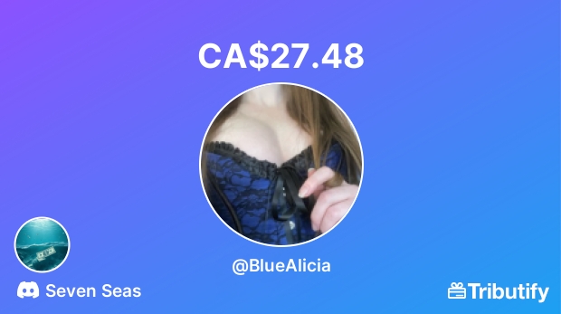 PopUpFindom's tweet image. Yay! Somebody sent a custom gift for CA$27.48 on @mytributify via "Seven Seas" discord server 😎🎊🖤💸

Support me, buy me gifts, &amp;amp; more on Tributify!

tributify.com/BlueAlicia