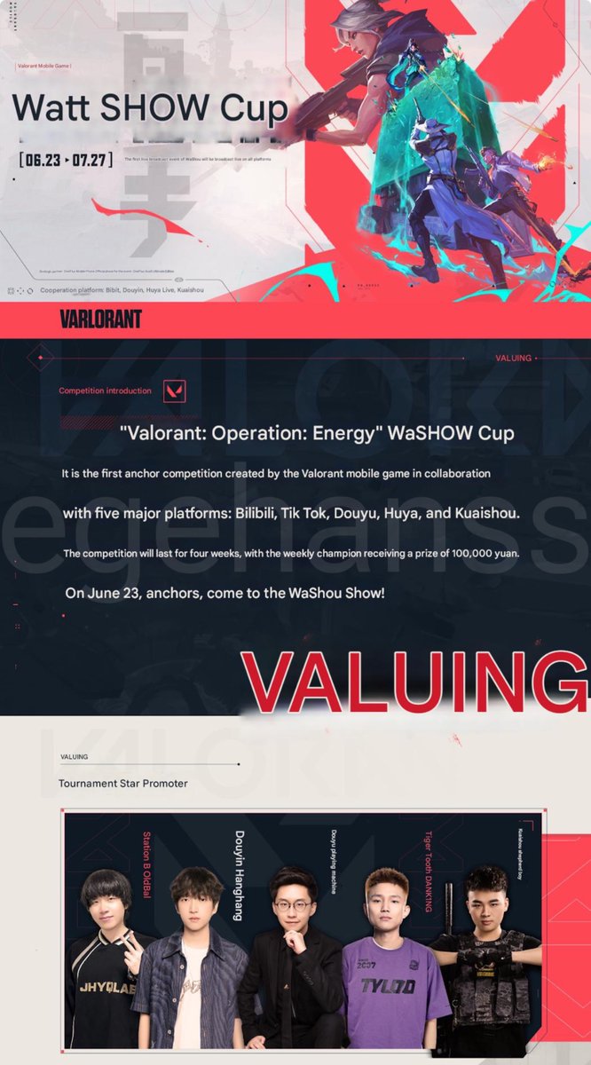 LeakersOnValm's tweet image. VALORANT Mobile is doing their first OFFICIAL Tournament in June!
- Tournament will last for 4 weeks
- One winner every week
- Total prize pool is $100.000
- Every team can have 1 foreigner in their roster
- Online tournament
- Tablets are banned at the finals