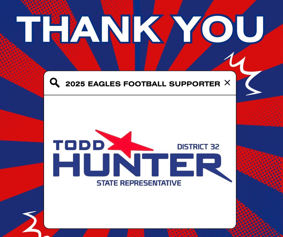 VMHS Football Booster Club (@vmefbbooster) on Twitter photo Huge thanks to <a href="/toddahunter/">Todd Hunter</a>, State Representative, for supporting Eagles Football again this season! With help from awesome sponsors, we’re working towards replacing and upgrading more of the player equipment for the 2025 season.
#thankyou #SupportOurAthletes #CommunityStrong Huge thanks to <a href="/toddahunter/">Todd Hunter</a>, State Representative, for supporting Eagles Football again this season! With help from awesome sponsors, we’re working towards replacing and upgrading more of the player equipment for the 2025 season.
#thankyou #SupportOurAthletes #CommunityStrong