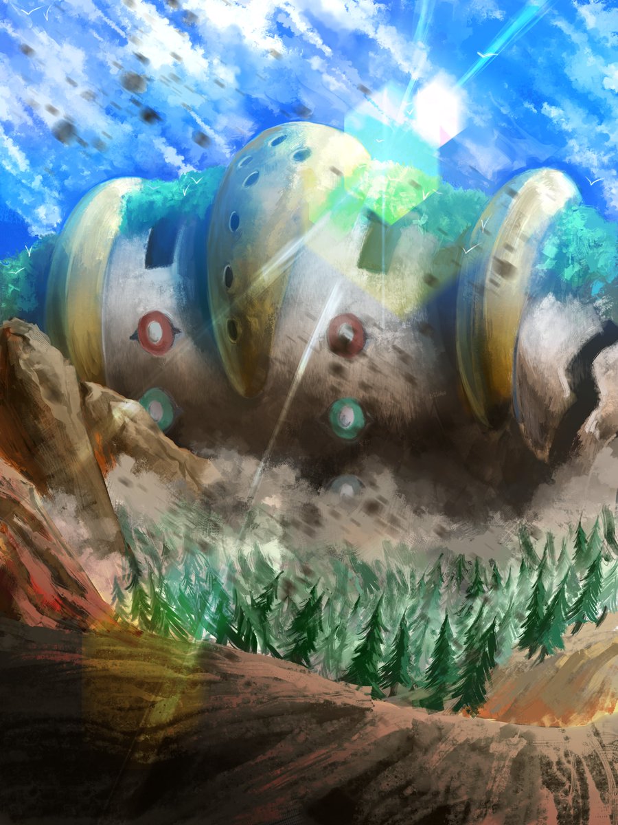 nitrovu's tweet photo. May Art Recap, slow month but I'm super happy with the Giratina and Regigigas ✌️✌️ https://t.co/OKLwKu7Hie