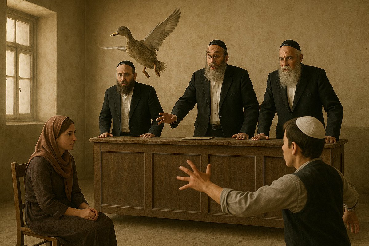 There are lots of stories from the Talmud that are going viral. But not the one that teaches that Jews can solve problems by throwing ducks. Shevuot 30. #dafyomi