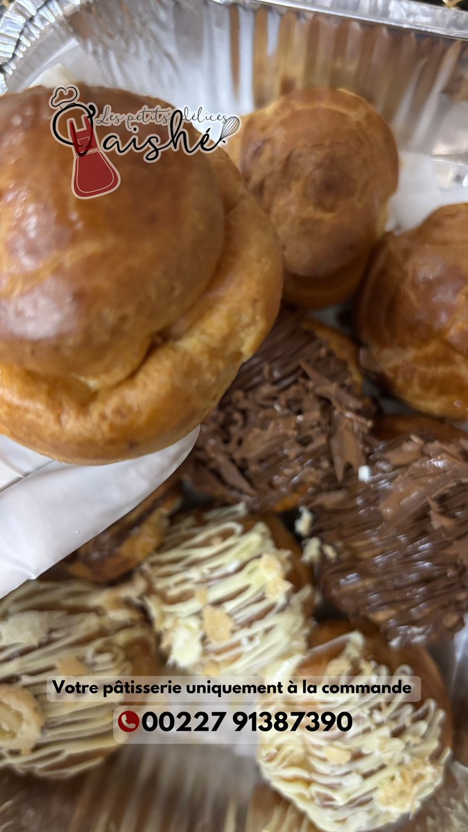 Hello 

À partir de 11h dimanche 1er Juin 
Nos box mix 
Édition EXCLUSIVE 

9 choux garnis de crèmes onctueuses vanille chocolat cappuccino 

Et parsemés d’éclats de mes chocolats préférés 😋

Prix 5.000 fcfa 

Infoline 91387390/98387390

#votrezinderoisequipâtisse