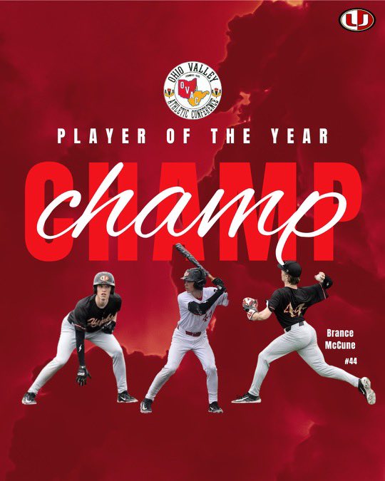 Congratulations! Brance McCune, your OVAC 5A Player of the Year! Well deserved. 
BA .454
OB .534
OPS 1.122
SB 14
FP 1.000