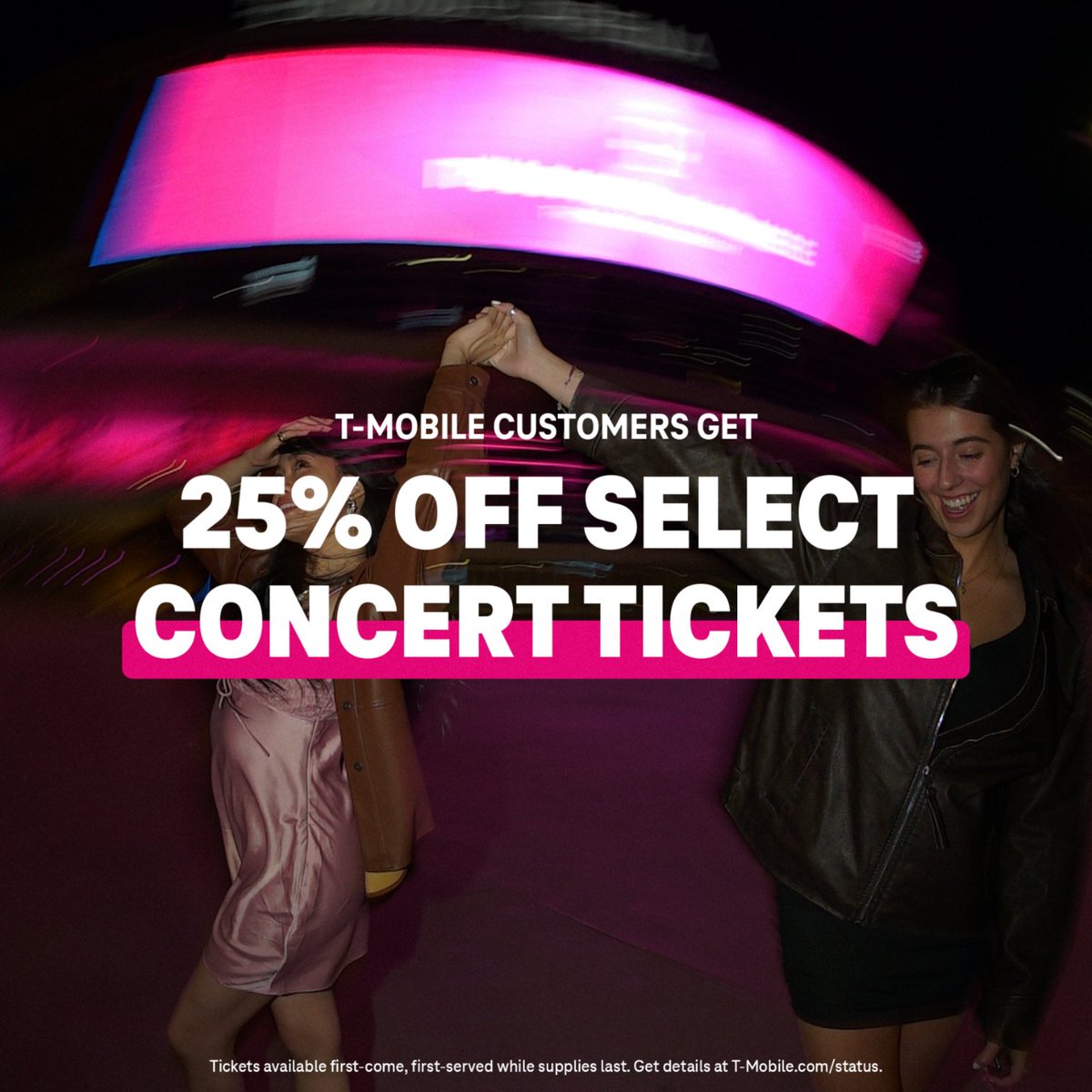 $5 movie ticket + discounts on concert tickets just for being a @tmobile? say less 😎 ms.spr.ly/6017SYKKD

#TeamMagenta