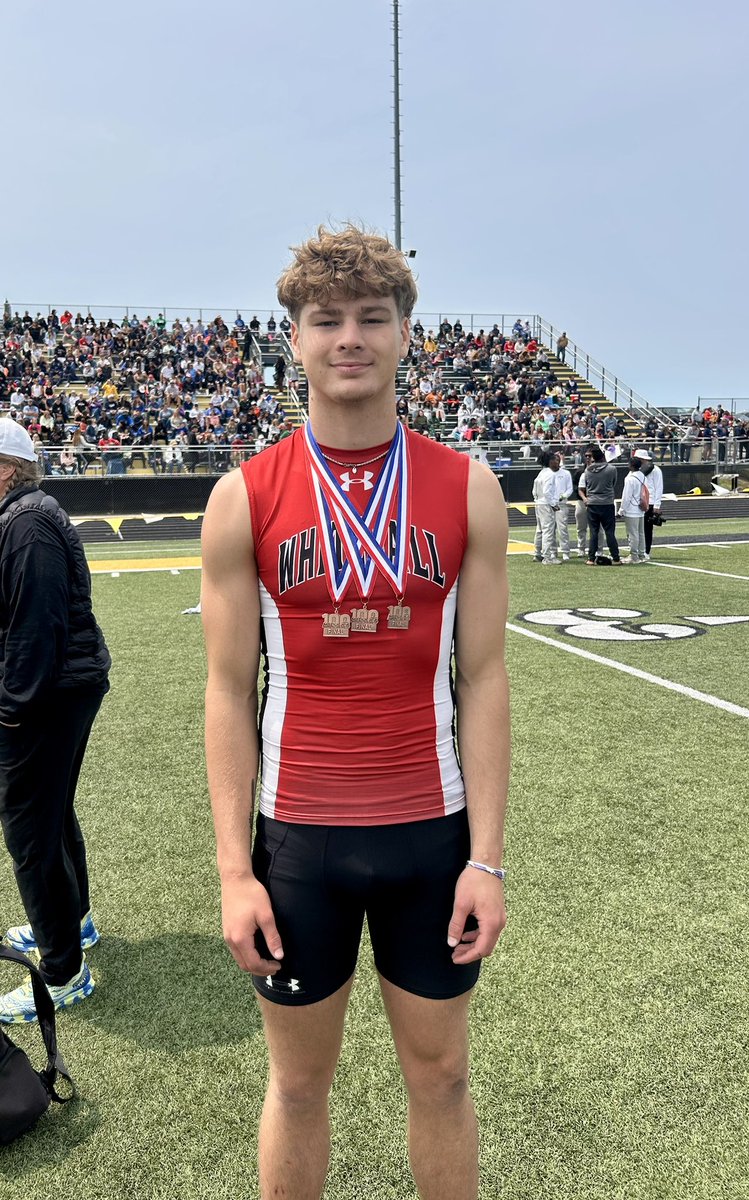 3 event All-State- 110hurdles, high jump &amp; discus <a href="/MHSAA/">MHSAA</a> Div 2 State Finals today. 
Last day competing for Whitehall. I appreciate my coaches &amp; everyone who’s helped me. It’s been a good run.