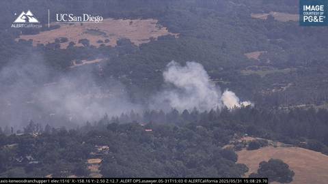 CodeRed001Blue's tweet image. #TurkeyFire 2800 Block of Bristol Rd, Kenwood, Sonoma County. [watchduty]
3:09PM Resources are responding to a reported vegetation fire with smoke visible on the Kenwood Ranch camera.