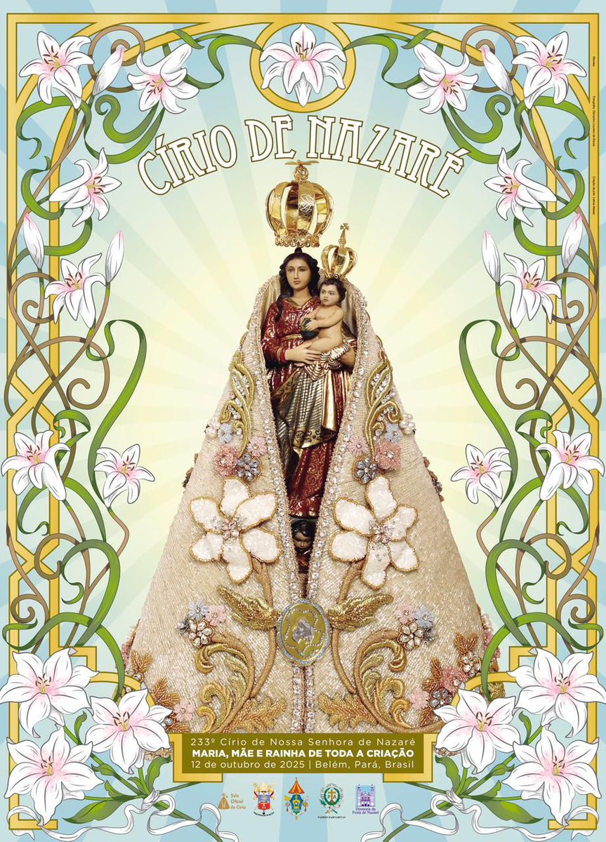 BelemCitty's tweet photo. Cartaz do Círio  de Nossa Senhora de Nazaré  2025.
"Maria Mãe e Rainha  de toda a criação". https://t.co/TADLZ4pr7o